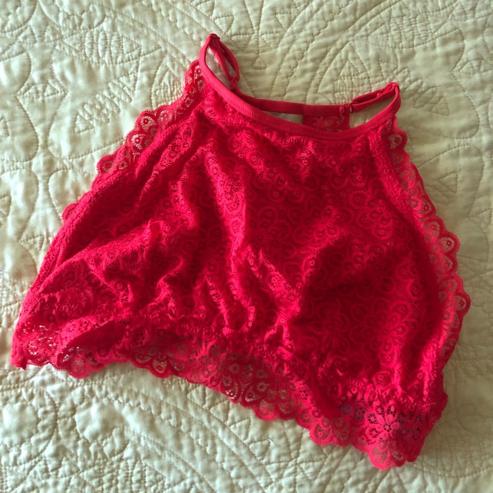 Aerie red halter bralette